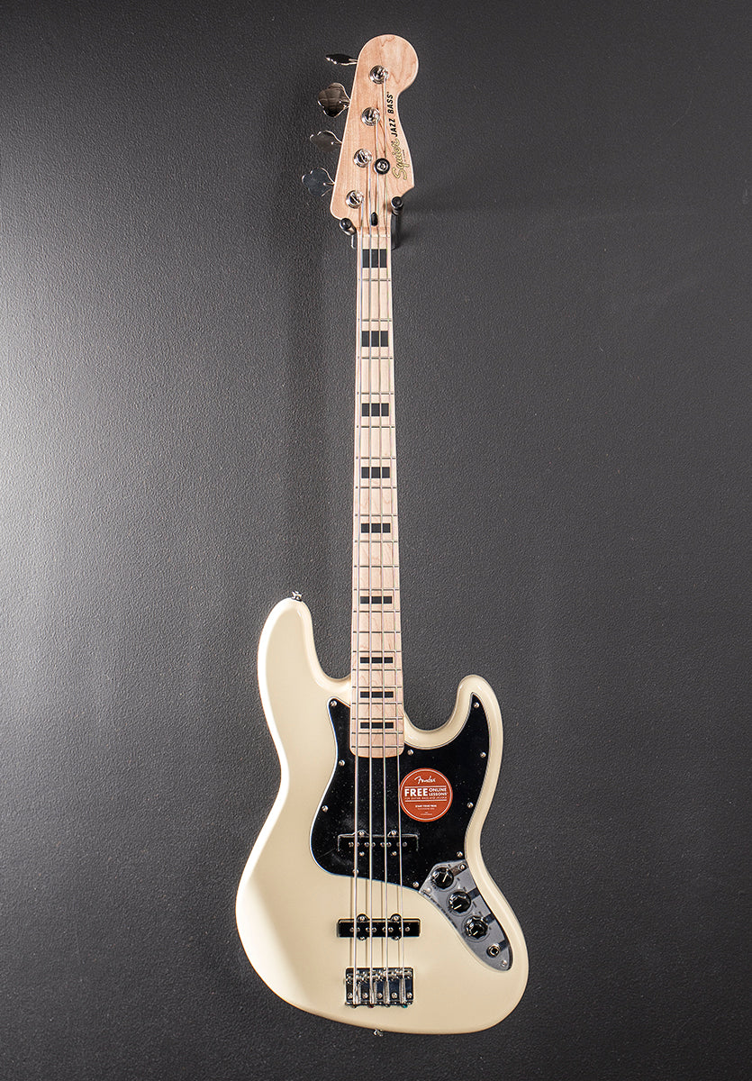 Affinity Series Active Jazz Bass - Olympic White w/Maple - Image 3