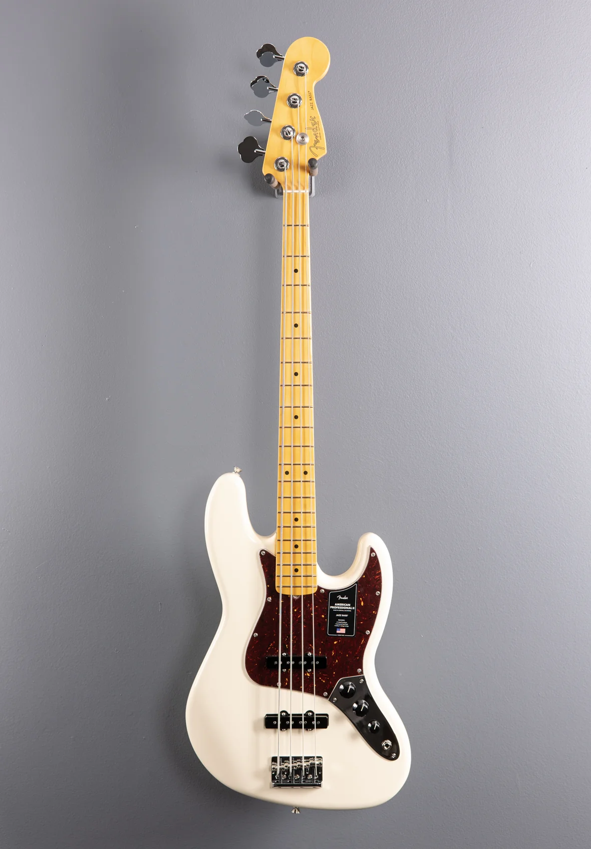 American Professional II Jazz Bass - Olympic White w/Maple - Image 3